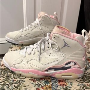 Jordan Women's Sneakers in Cream and Pink
